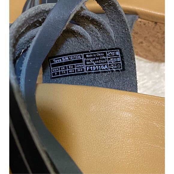 Teva Women’s Arabella Navy Blue Tribal Aztec Cork Wedge Sandal Sz 9 US - Picture 2 of 8